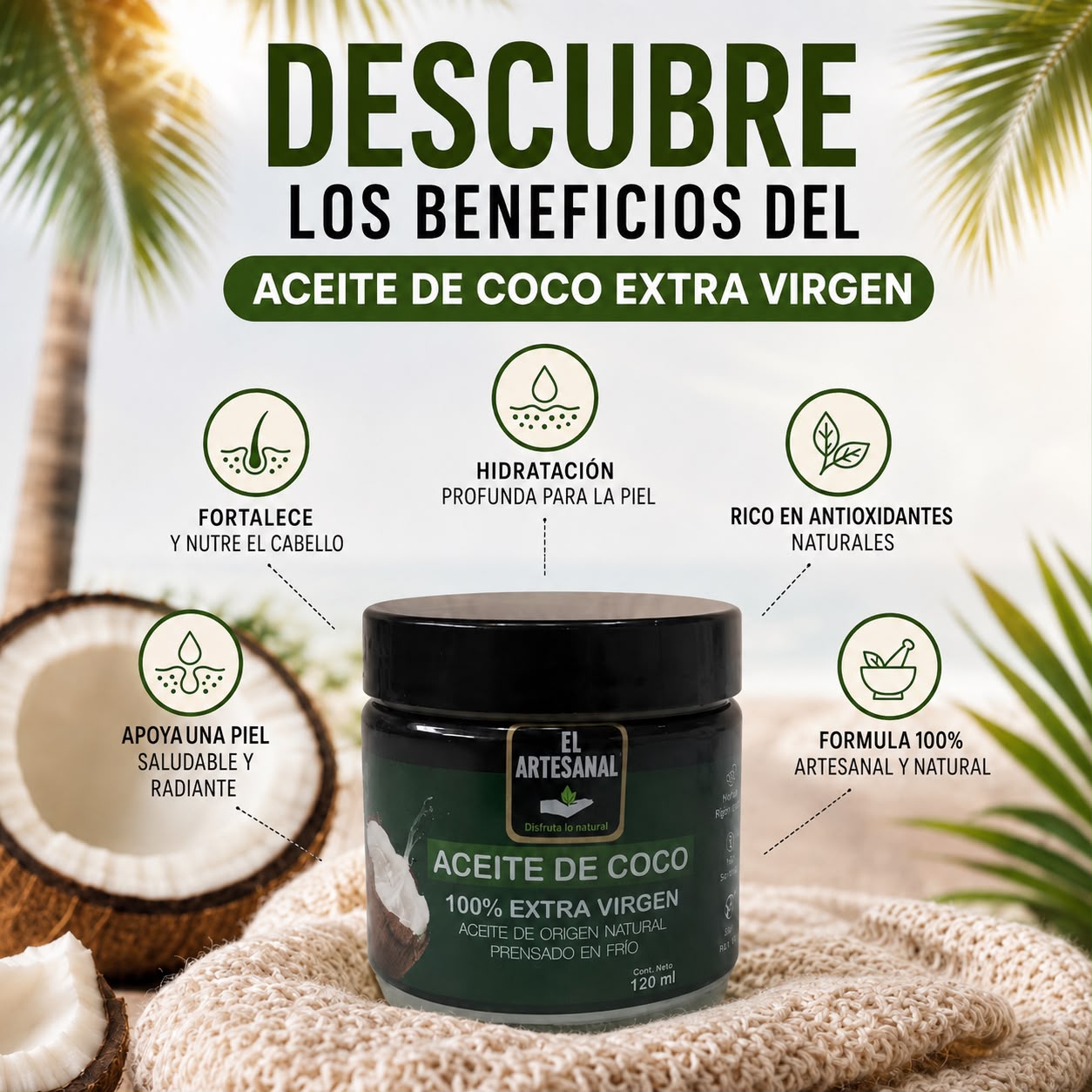ACEITE DE COCO EXTRA VIRGEN - PRENSADO EN FRIO - GRAN OFERTA HOY $6.99👇⬇️⬇️⬇️