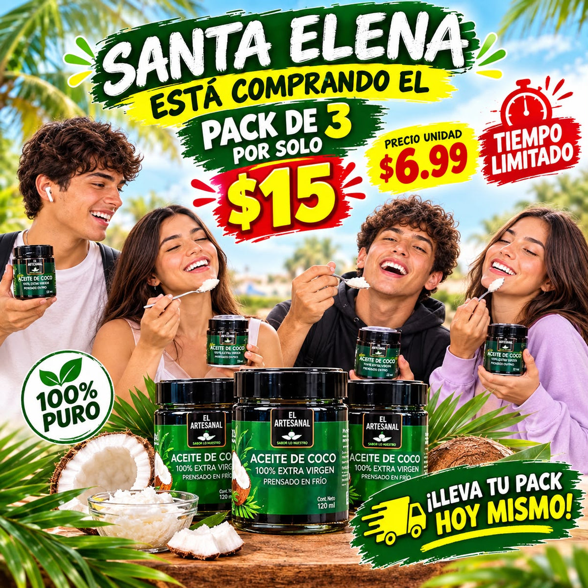 ACEITE DE COCO EXTRA VIRGEN - PRENSADO EN FRIO - GRAN OFERTA HOY $6.99👇⬇️⬇️⬇️