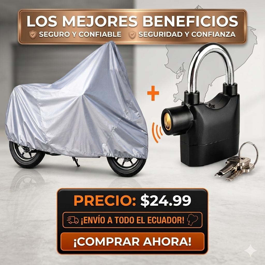 COMBO Bloqueo de seguridad + Cobertor PARA MOTO